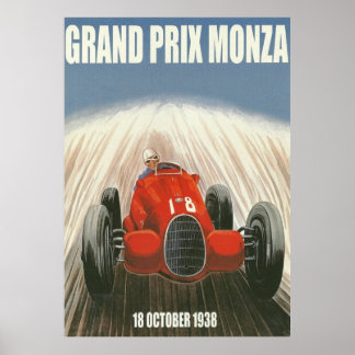 Poster du Grand Prix Monza Italie 1938