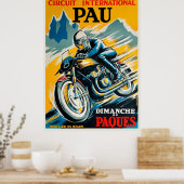 Poster du Grand Prix Moto de Pau 1950 (Cuisine)