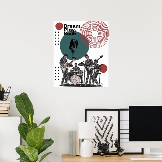 Poster du groupe rock des années 80 (Bureau à domicile)