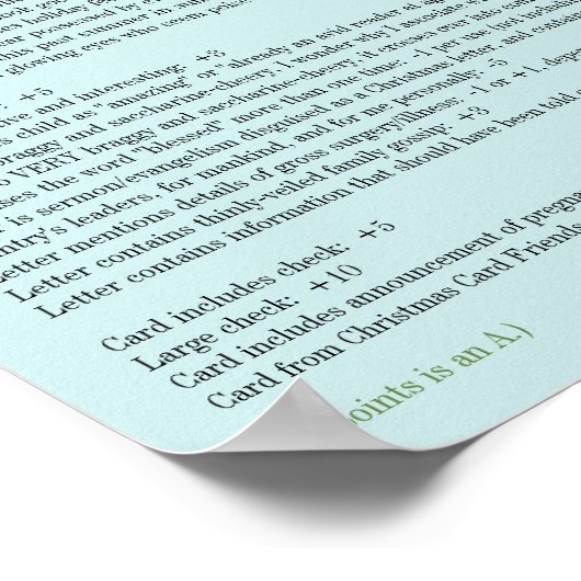 Poster du guide de notation des cartes de vacances (Coin)