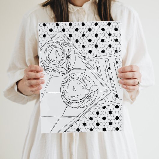 Poster du hall du bistrot Paris noir et blanc