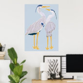 Poster du Héron bleu (Bureau à domicile)