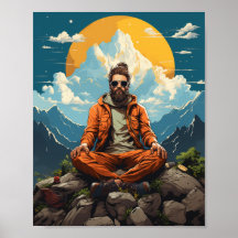 Poster du Hipster Bouddha dans la nature