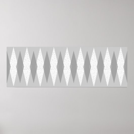 Poster du Jacquard gris moderne du milieu du siècl (Devant)