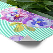 Poster du jardin de photos florales de fleurs rose (Coin)