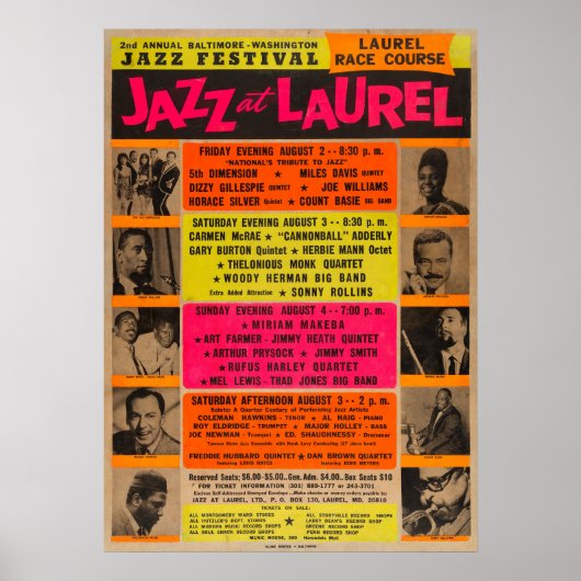 Poster du Jazz à Laurel Vintage Concert (Devant)
