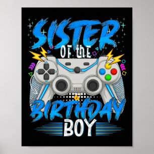 Poster Du Jeu Vidéo Enfant Anniversaire Gamer Boys