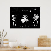 Poster du jour des morts dansant skeletons (Cuisine)
