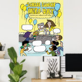 Poster du jour du héros du déjeuner scolaire - rem (Bureau à domicile)