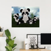 Poster du jour ensoleillé de Panda Bearz (Bureau à domicile)