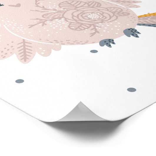 Poster du Jour Joyeux Rose d'Oiseau | Impression m (Coin)