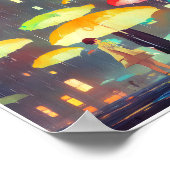 Poster du jour pluvieux et des parapluies (Coin)