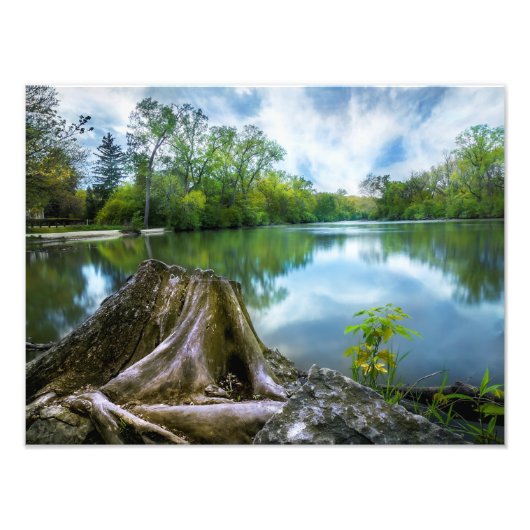 Poster du lac d'été 16x12|Paysage|Taille de la Per (Devant)