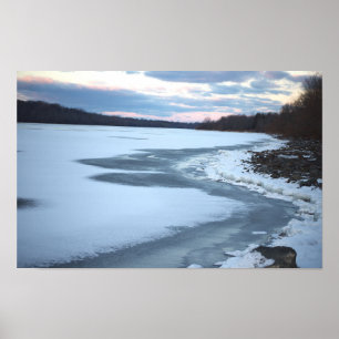 Poster du lac gelé avec des rochers