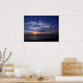 Poster du lac Michigan Coucher de soleil bleu et o (Cuisine)