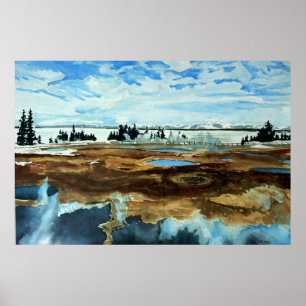 Poster du lac Yellowstone en hiver