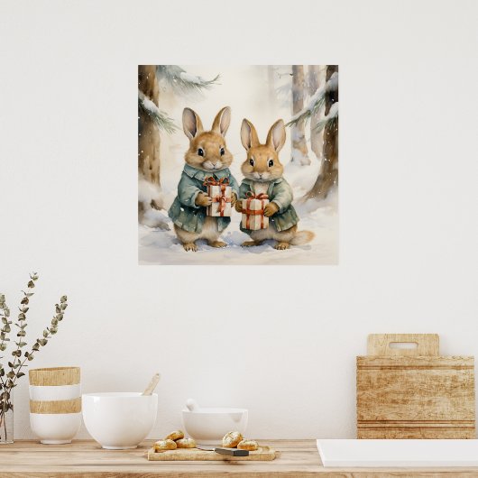 Poster du lapin de Noël (Cuisine)