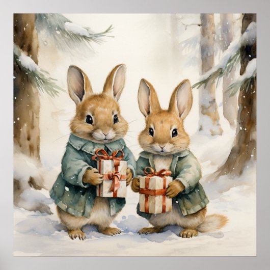 Poster du lapin de Noël (Devant)