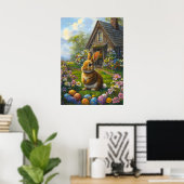 Poster du lapin de Pâques mignon (Bureau à domicile)