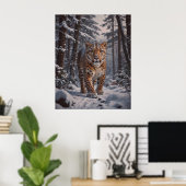Poster du léopard d'hiver (Bureau à domicile)