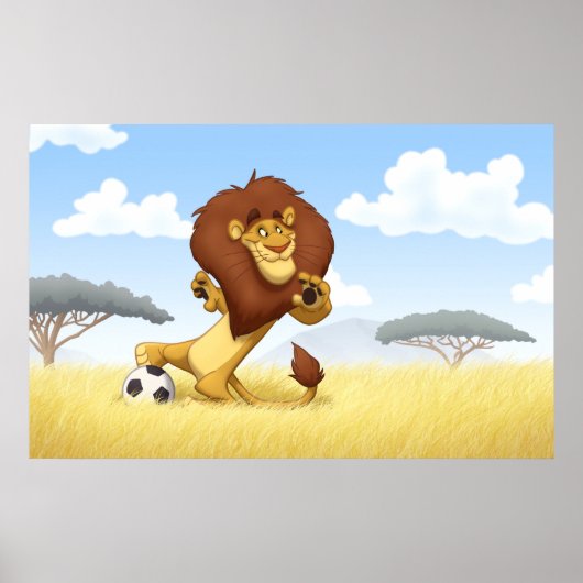 Poster du lion de football (Devant)