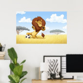 Poster du lion de football (Bureau à domicile)