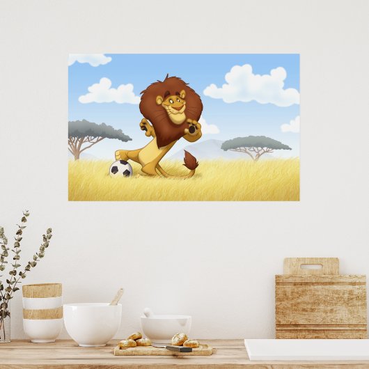 Poster du lion de football (Cuisine)
