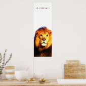 Poster du lion de leadership motivationnel unique (Cuisine)