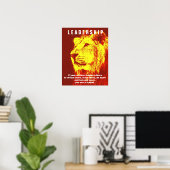 Poster du lion de leadership Motivationniste Jaune (Bureau à domicile)
