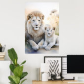 Poster du lion d'Imaginaire (Bureau à domicile)