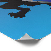 Poster du Lion médiéval bleu Heraldry (Coin)