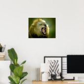 Poster du lion rugissant Imprimer (Bureau à domicile)