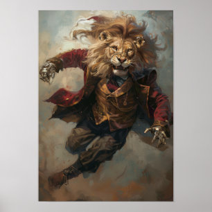 Poster du lion Steampunk Lion Artistique en Clo