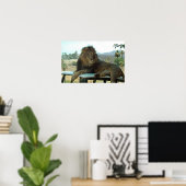 Poster du lion sur la voiture (Bureau à domicile)