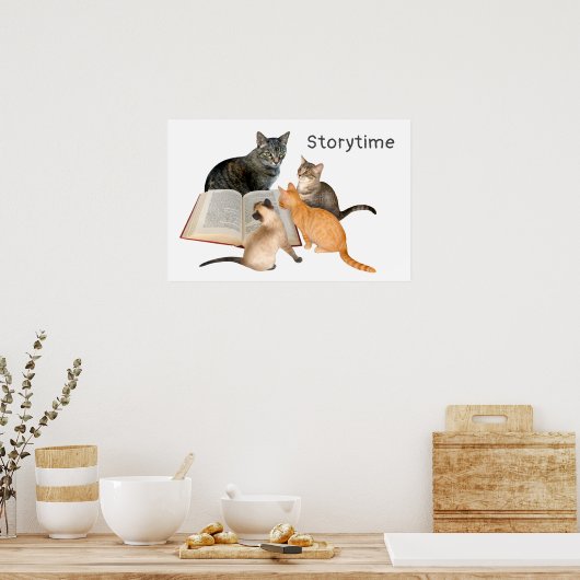 Poster du livre de lecture de chats (Cuisine)