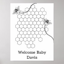 Poster du livre d'invité baby shower