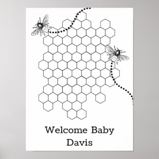 Poster du livre d'invité baby shower