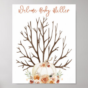 Poster du livre d'or citrouille Baby shower d'empr