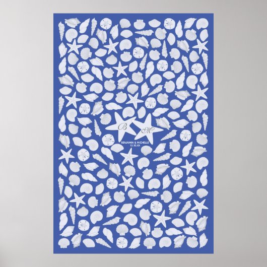 Poster du livre d'or Seashells - 200 espaces (Devant)