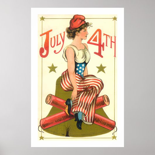 Poster du logo 4 juillet vintage (Devant)