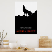 Poster du loup de Motivation unique en noir blanc  (Cuisine)