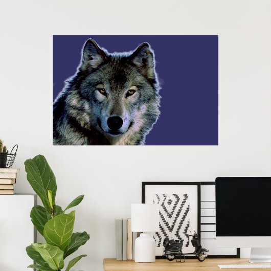 Poster du loup gris (Bureau à domicile)