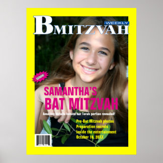 Poster du magazine bat mitzvah rose jaune