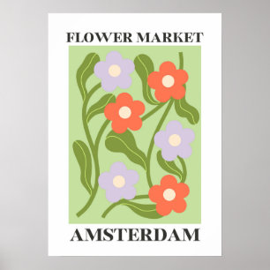 Poster du marché aux fleurs pour décoration maison