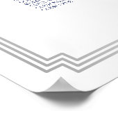 Poster du Mariage Argent Bleu Art Déco (Coin)