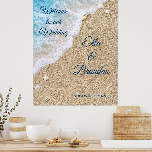 Poster du Mariage Blue Beach Waves (Cuisine)