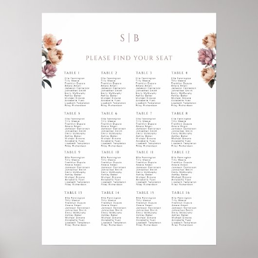 Poster du Mariage Boho Blush Rose (Devant)