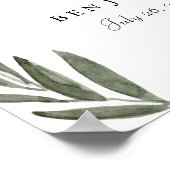 Poster du Mariage de la feuille verte aquarelle mo (Coin)