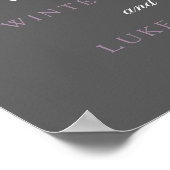 Poster du Mariage de l'Aquarelle Florale Gris d'hi (Coin)