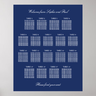 Poster du Mariage de table bleu marine 18